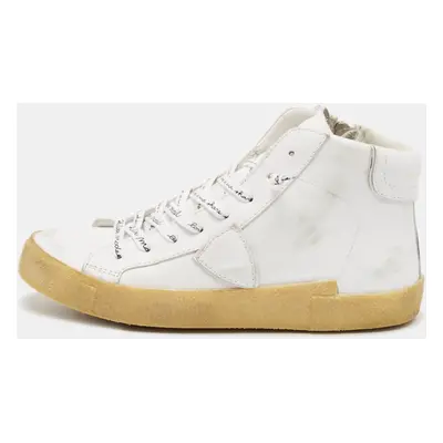 Philippe Model White Leather High Top Sneakers Size