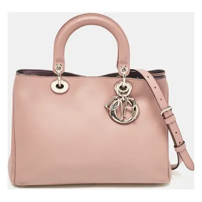 Dior Dusty Pink Leather Medium Diorissimo Shopper Tote