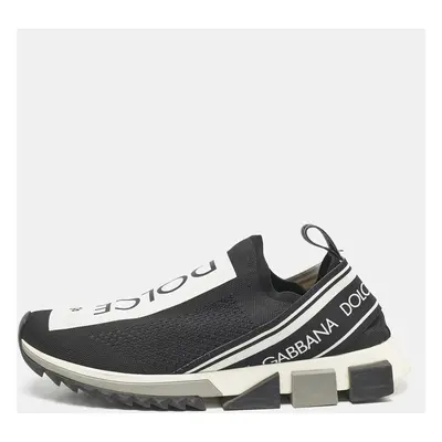 Dolce & Gabbana Black/White Mesh Sorrento Slip On Sneakers Size