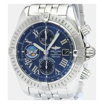 Breitling Blue Stainless Steel Chronomat A13356 Automatic Chronograph Men's Wristwatch