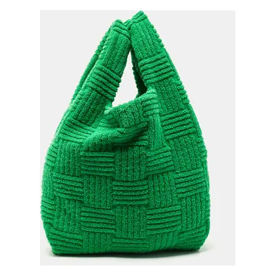 Bottega Veneta Green Intreccio Jacquard Terry Cloth Tote