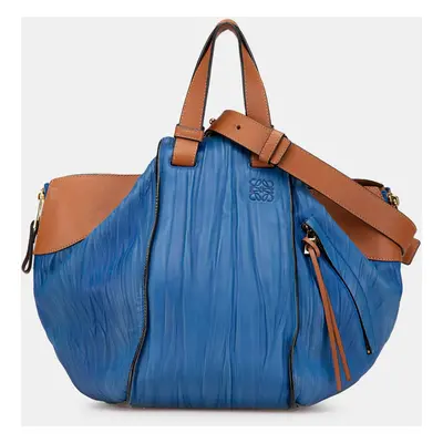 Loewe Blue Large Bicolor Leather Hammock Bag