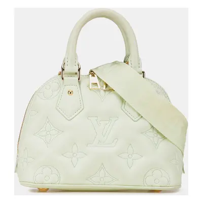 Louis Vuitton White Monogram Calfskin Bubblegram Alma BB