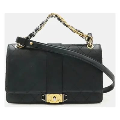 Chanel Black Leather Favorite Chain Shoulder Bag