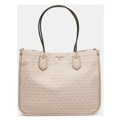 Michael Kors Soft Pink/Fawn Signature Canvas Heidi Tote