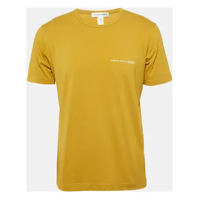 Comme des Garçons Yellow Printed Jersey Crew Neck T-Shirt