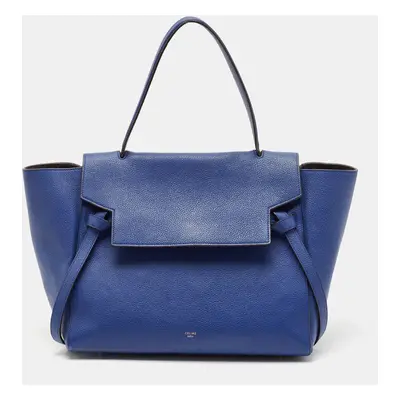 Celine Blue Leather Medium Belt Top Handle Bag