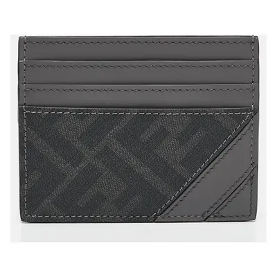 Fendi Grey Zucca Coated Canvas and Leather Diagonal Card Holder