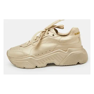 Dolce & Gabbana Gold Leather Daymaster Sneakers Size