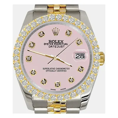 Rolex datejust 3.05ct diamond bezel orchid pink dial jubilee Wristwatch