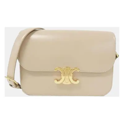 Celine Nude Leather Classic Triomphe Shoulder Bag