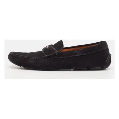 Prada Black Suede Slip On Loafers Size