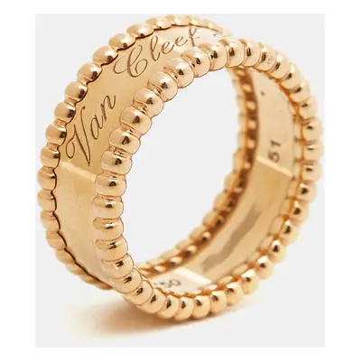 Van Cleef & Arpels Perlée Signature 18k Rose Gold Ring Size