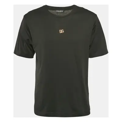 Dolce & Gabbana Black Logo Jewel Cotton Jersey T-Shirt