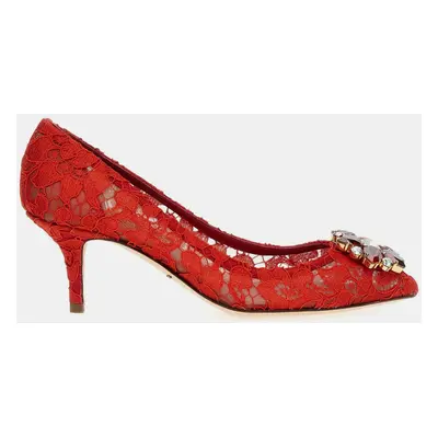 Dolce & Gabbana Red Lace Bellucci Pumps IT