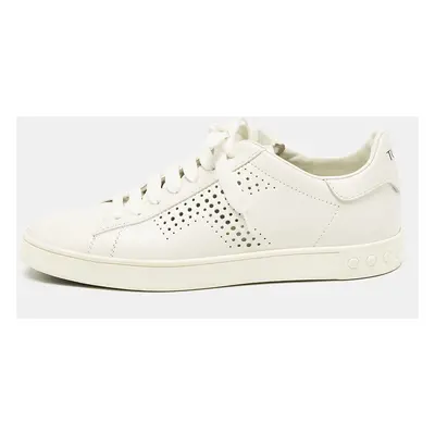 Tod's White Leather Lace Up Sneakers Size 37.5