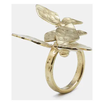 Dior Butterfly Gold Tone Ring Size