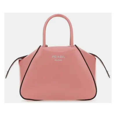 Prada Pink Leather Logo Satchel Bag