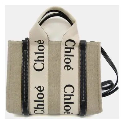 Chloe Neutrals Canvas and Leather Tote Bag