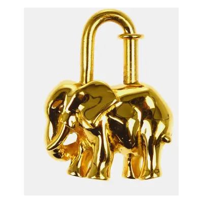 Hermes Limited Elephant Motif Cadena Lock Bag Charm Gold