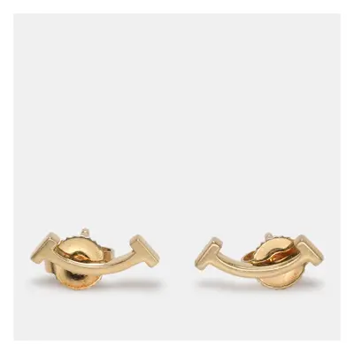 Tiffany & Co. 18k Yellow Gold T Smile Stud Earrings