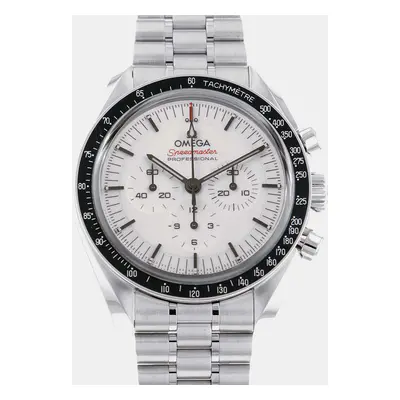 Omega White Stainless Steel Speedmaster Professional Moonwatch 310.30.42.50.04.001 Manual Windin