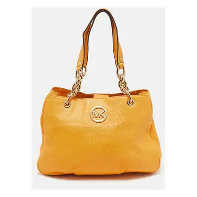 MICHAEL Michael Kors Dark Yellow Leather Fulton Chain Tote