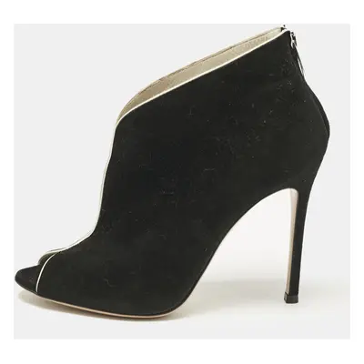 Gianvito Rossi Black Suede Vamp Booties Size