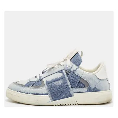 Valentino Blue/White Leather and Canvas VL7N Sneakers Size