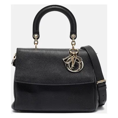 Dior Black Leather Small Be Dior Flap Top Handle Bag