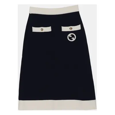 Gucci Blue Cotton Silk Blend Skirt Size