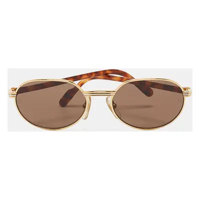 Cartier Brown/Gold St Honore Oval Sunglasses