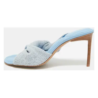 Jacquemus Blue/Grey Fabric and Leather La Banana Sandals Size