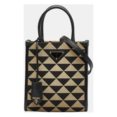 Prada Black/Brown Mini Symbole Triangolo Tote