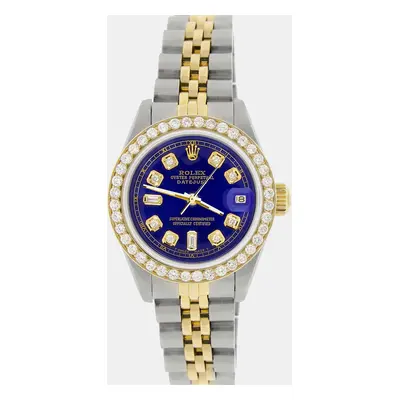 Rolex 0.85ct diamond bezel blue diamond dial datejust Wristwatch