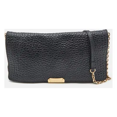 Burberry Black Pebbled Leather Mildenhall Shoulder Bag