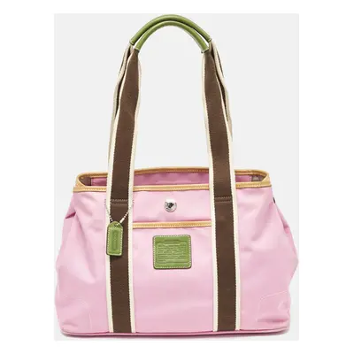 Coach Pink/Multicolor Nylon Y2K Hampton Tote