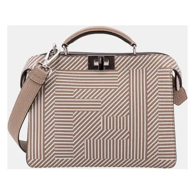 Fendi Beige Leather FF Peekaboo ISeeU Handbag