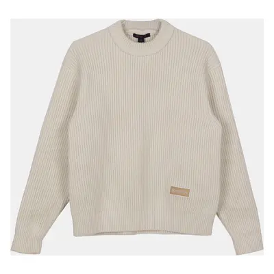 Louis Vuitton Ivory Cashmere Blend Logo Patch Knit Size