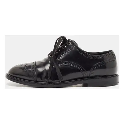 Dolce & Gabbana Black Leather Michelangelo Derby Size 42.5