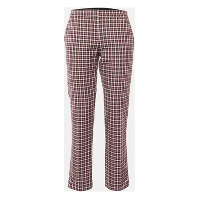 Burberry Purple Checked Cotton Tailored Pants