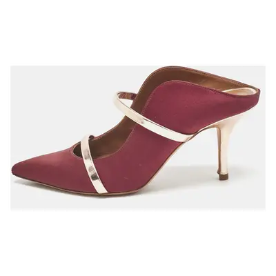 Malone Souliers Burgundy Leather and Satin Maureen Pumps Size