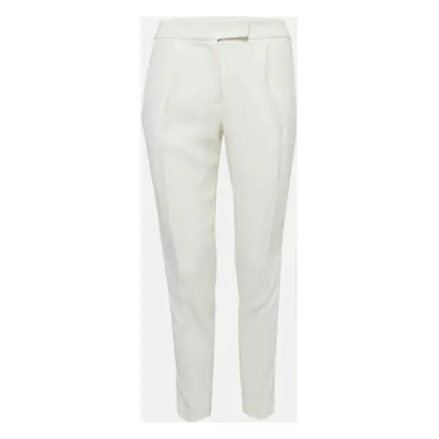 Elie Saab White Side Stripe Crepe Trousers