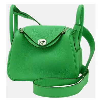 Hermes Vert Comic Taurillon Lindy Shoulder Bag