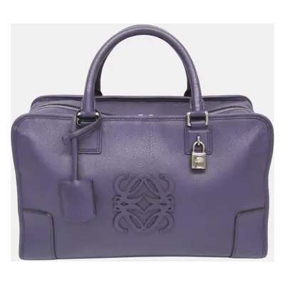 Loewe Purple Leather Amazona Handbag