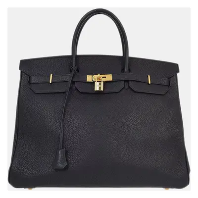 Hermes Black Fjord Birkin Handbag