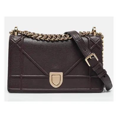 Dior Burgundy Leather Small Diorama Shoulder Bag