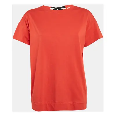 Marni Orange Jersey Back Tie-Up Detail Top