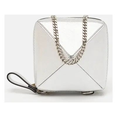 Valentino Silver Leather Zip Coin Purse