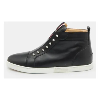 Christian Louboutin Black Leather F.A.V Fique A Vontade Sneakers Size